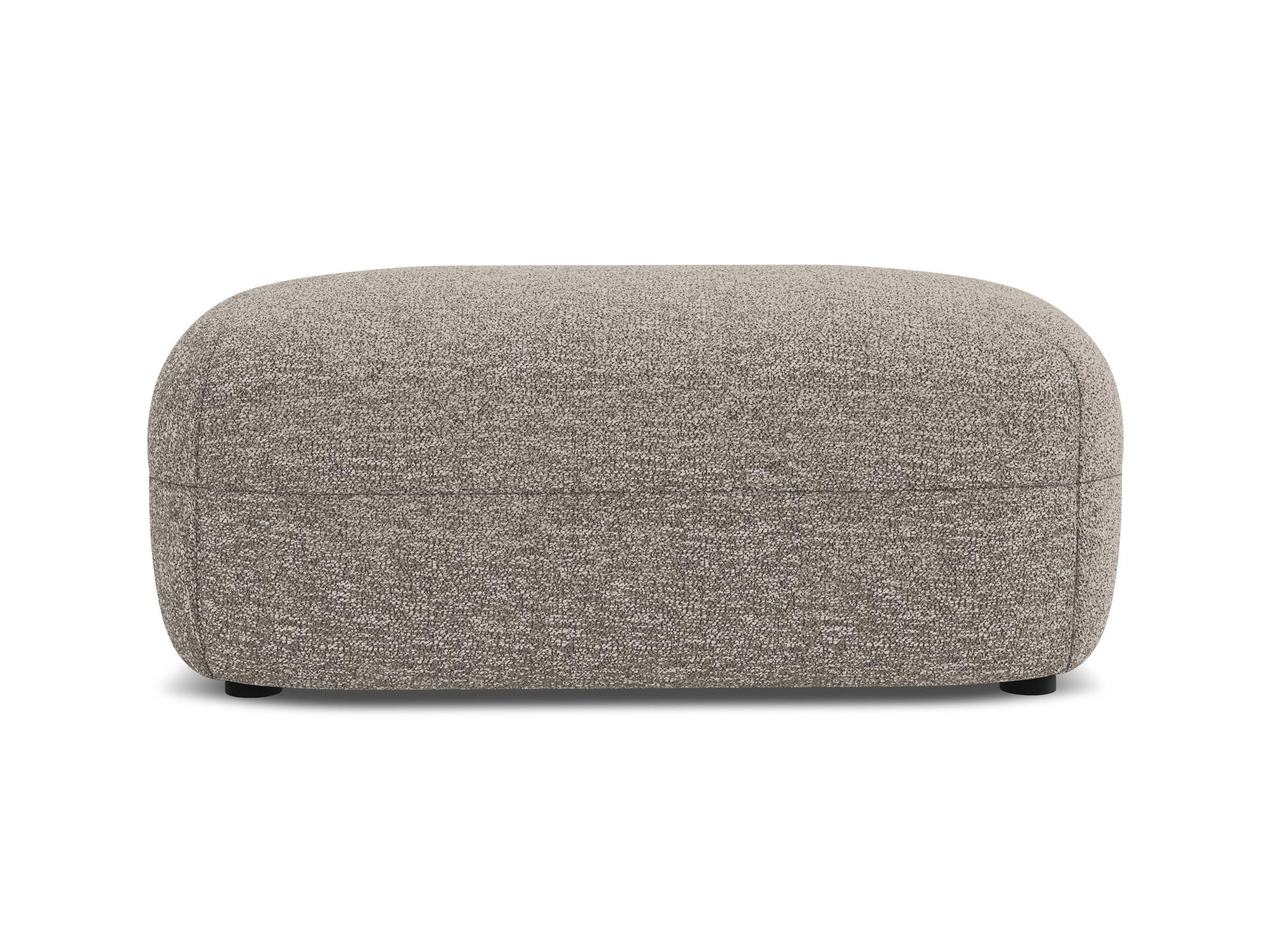 POUF Strukturstoff Stoff Beige - Greige/Beige, Kunststoff/Textil (92/40/48cm) - Makamii