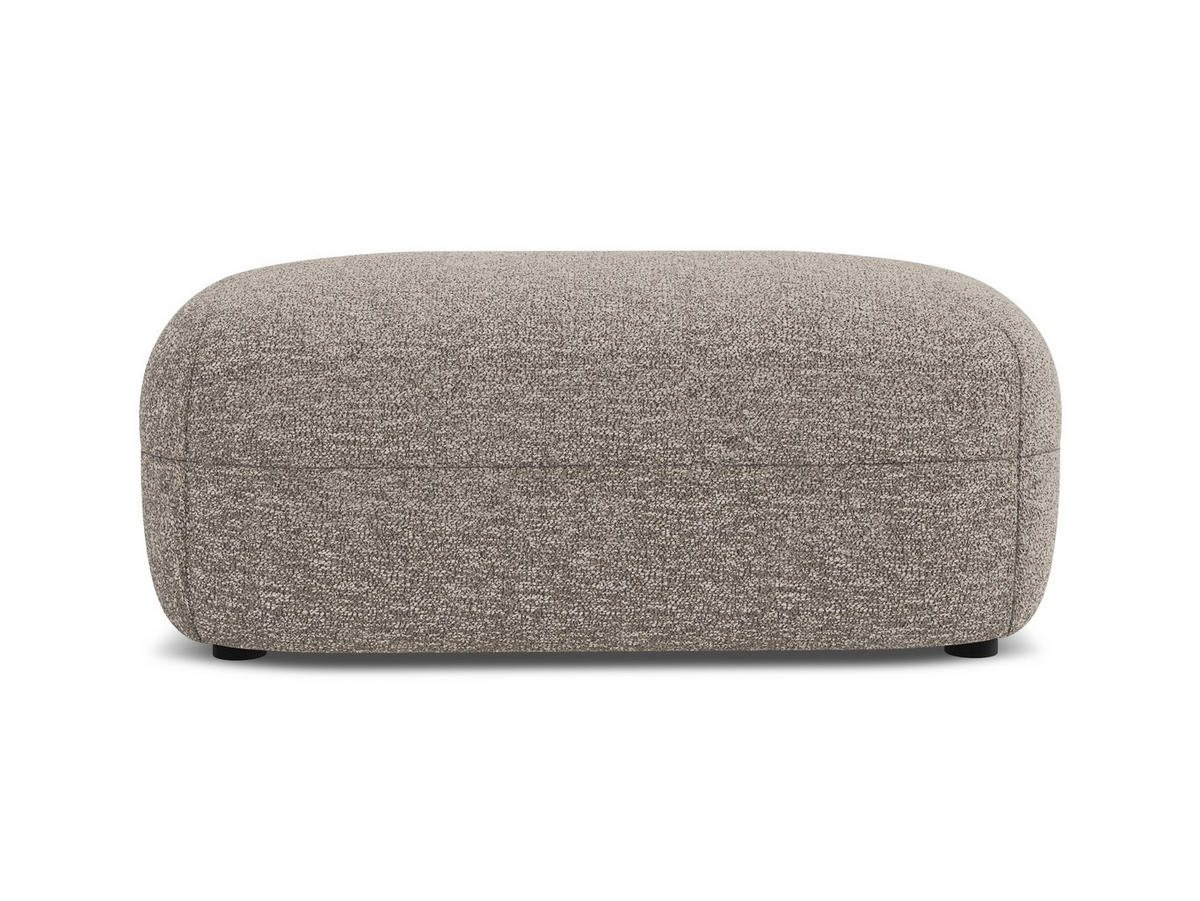POUF Strukturstoff Stoff Beige - Greige/Beige, Kunststoff/Textil (92/40/48cm) - Makamii