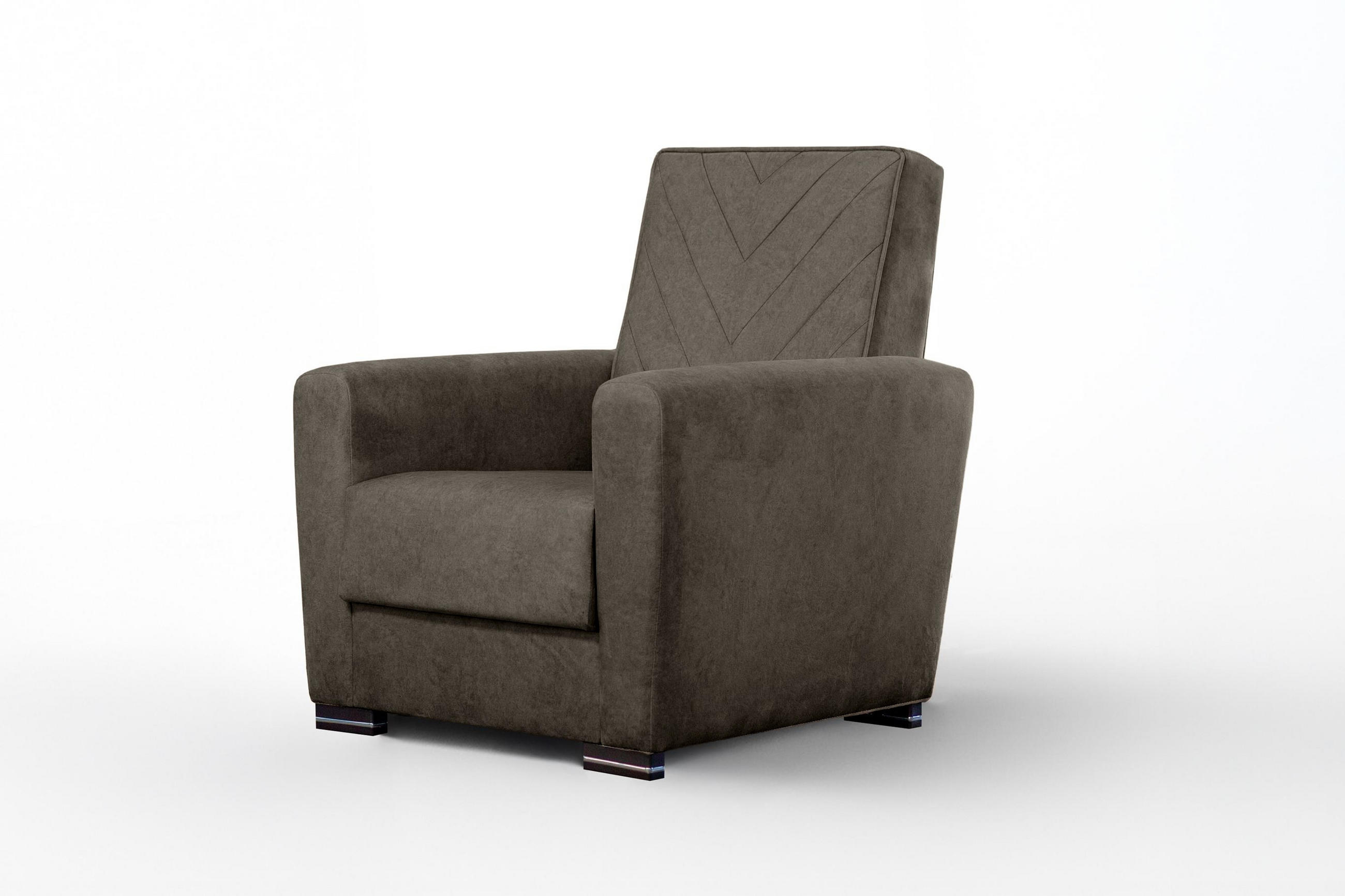 SESSEL Vera Braun, mit gesteppter Rückenlehne - Braun, Holzwerkstoff (88/103/100cm) - Bettso