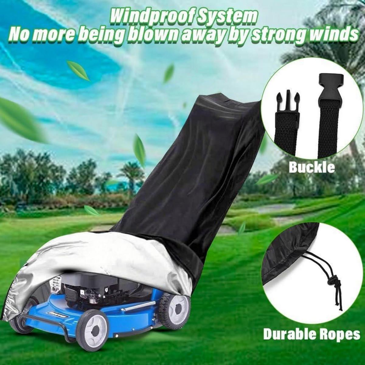 ABDECKPLANE Rasenmäher 42-60 Zoll Wetterfest UV-Schutz Wasserdicht - Multicolor, Textil (67/67/110cm)