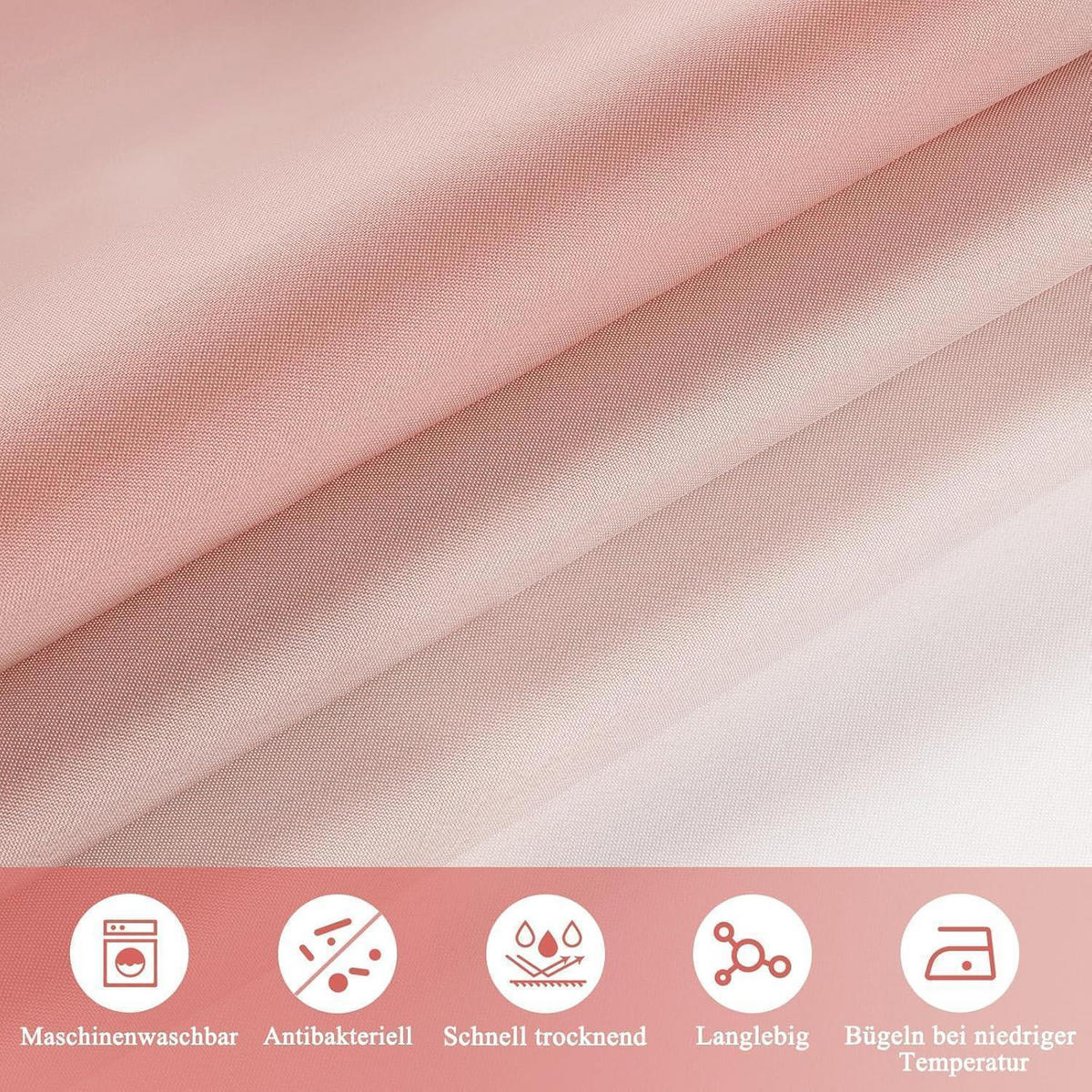 DUSCHVORHANG 180 x 200 cm Farbverlauf Rosa - Rosa, Textil (180/200cm)
