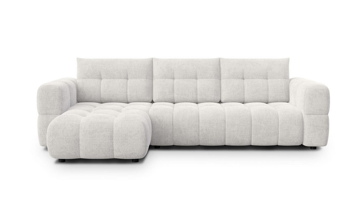 ECKSOFA CLOUDI 4-Sitzer links, creme - Creme/Schwarz, Holz/Textil (294/160cm) - Courtois Laville