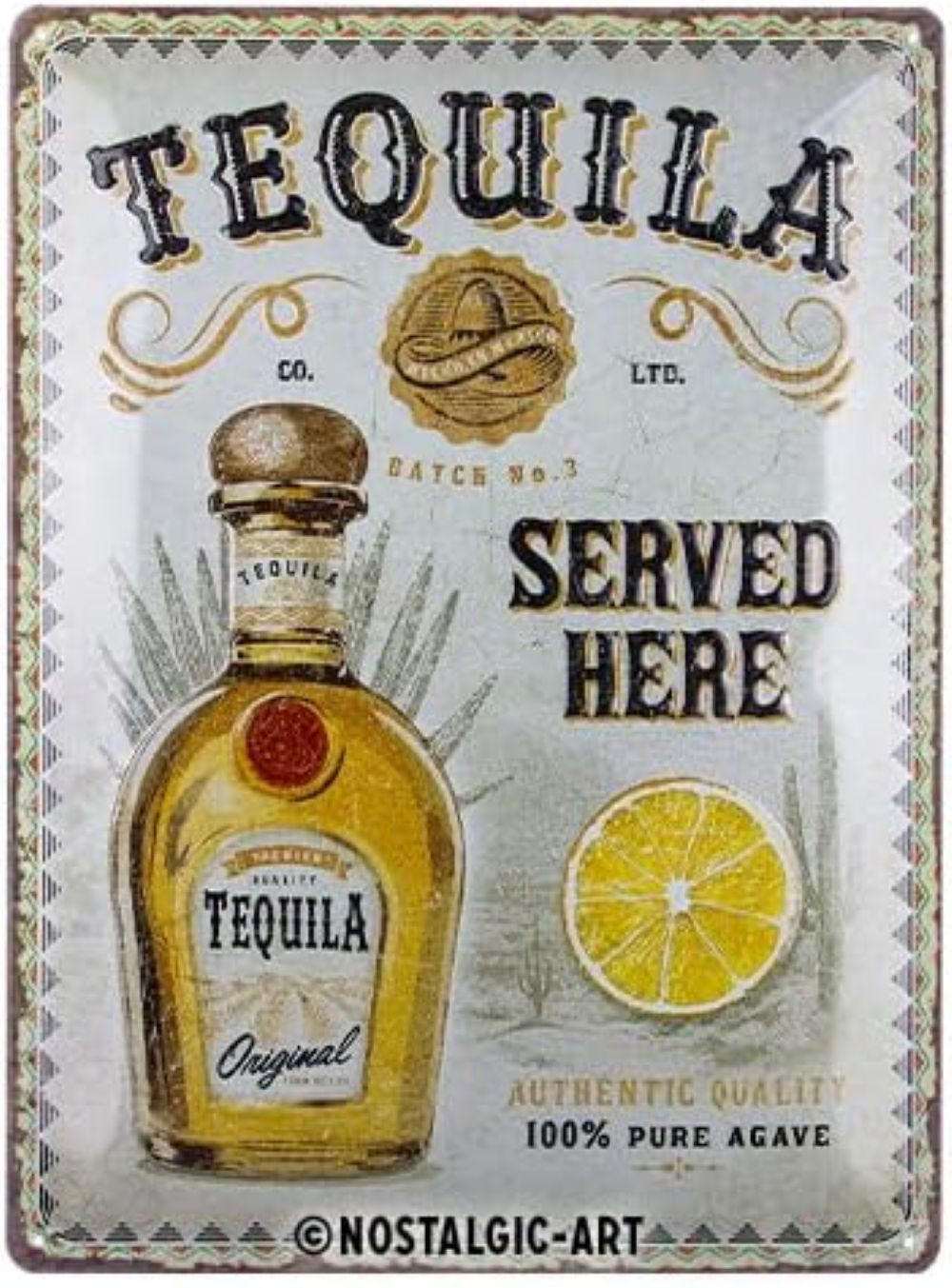 BLECHSCHILD 30/40 cm Tequila Served Here - Multicolor, Metall (30/40/0.2cm) - Nostalgic-Art
