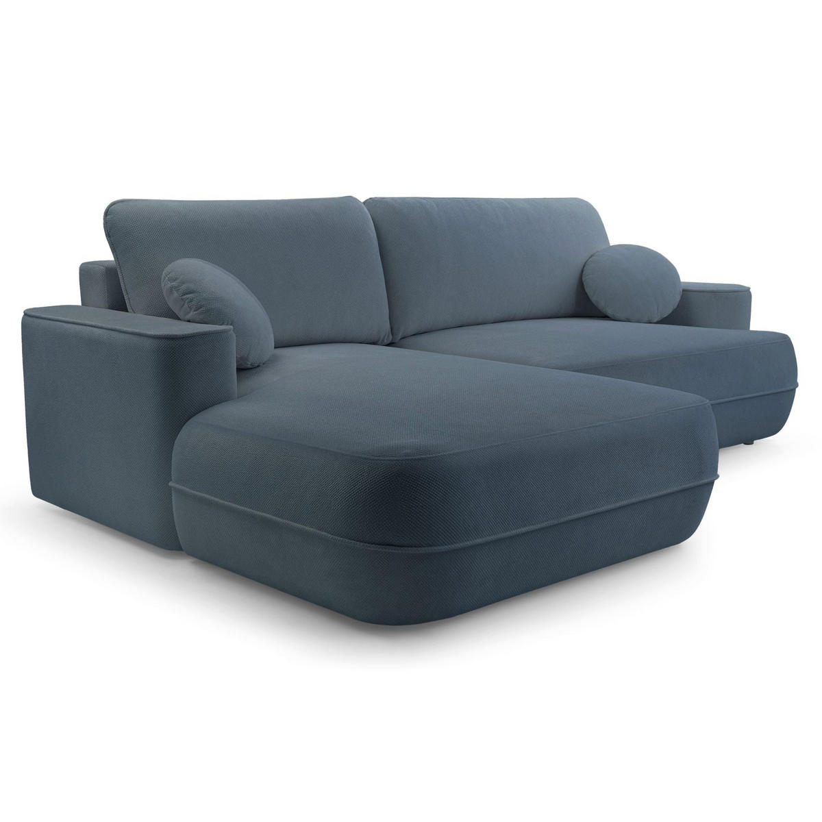 ECKSOFA Fuerro Hellblau Strukturstoff - Schwarz/Hellblau, Kunststoff/Textil (260/168cm) - Selsey