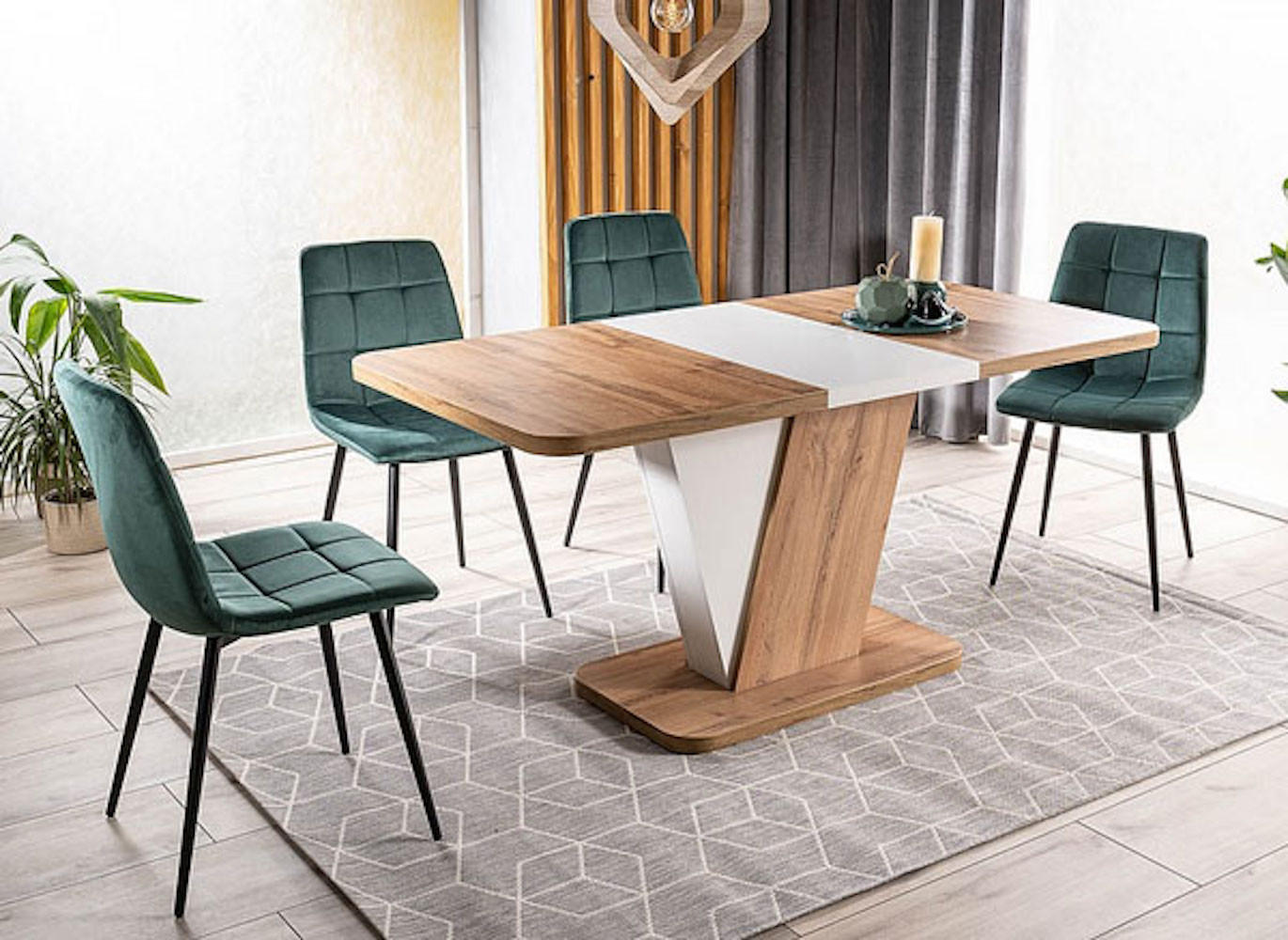 ESSTISCH Crocus Wotan Eiche / weiß 120-160 / 80 / 76cm - Braun/Weiß, Holz/Holzwerkstoff (80/120/76cm) - Feldmann-Wohnen