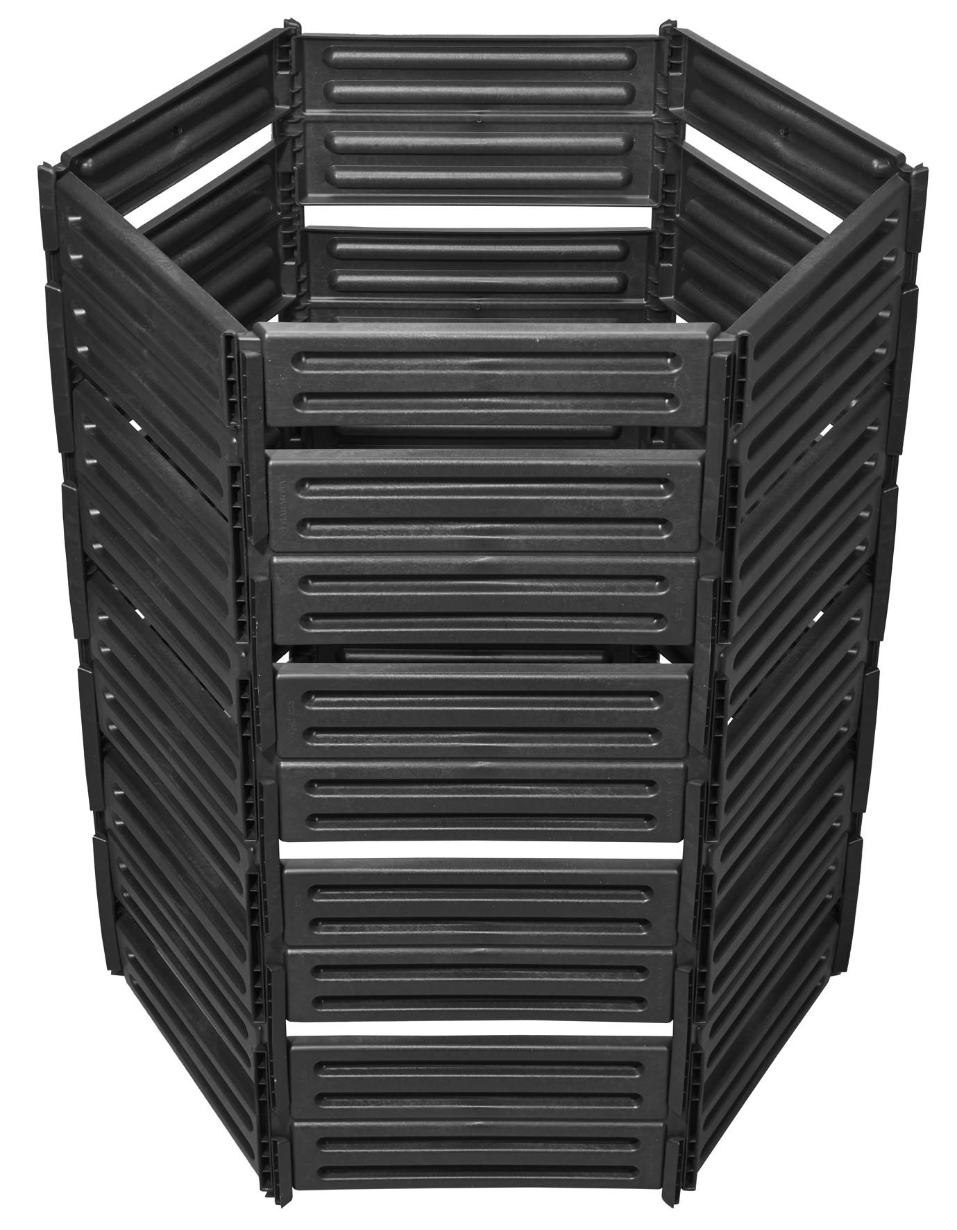STECKKOMPOSTER 1100 L, schwarz - Schwarz, Kunststoff (111/135/111cm) - GARANTIA