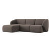 ECKSOFA Links Bouclé Stoff Braun - Schwarz/Mokka, Holzwerkstoff/Kunststoff (248/166cm) - Makamii