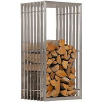 KAMINHOLZREGAL 50/40/100 cm Metall edelstahl - Edelstahlfarben, Metall (50/100/40cm) - CLP