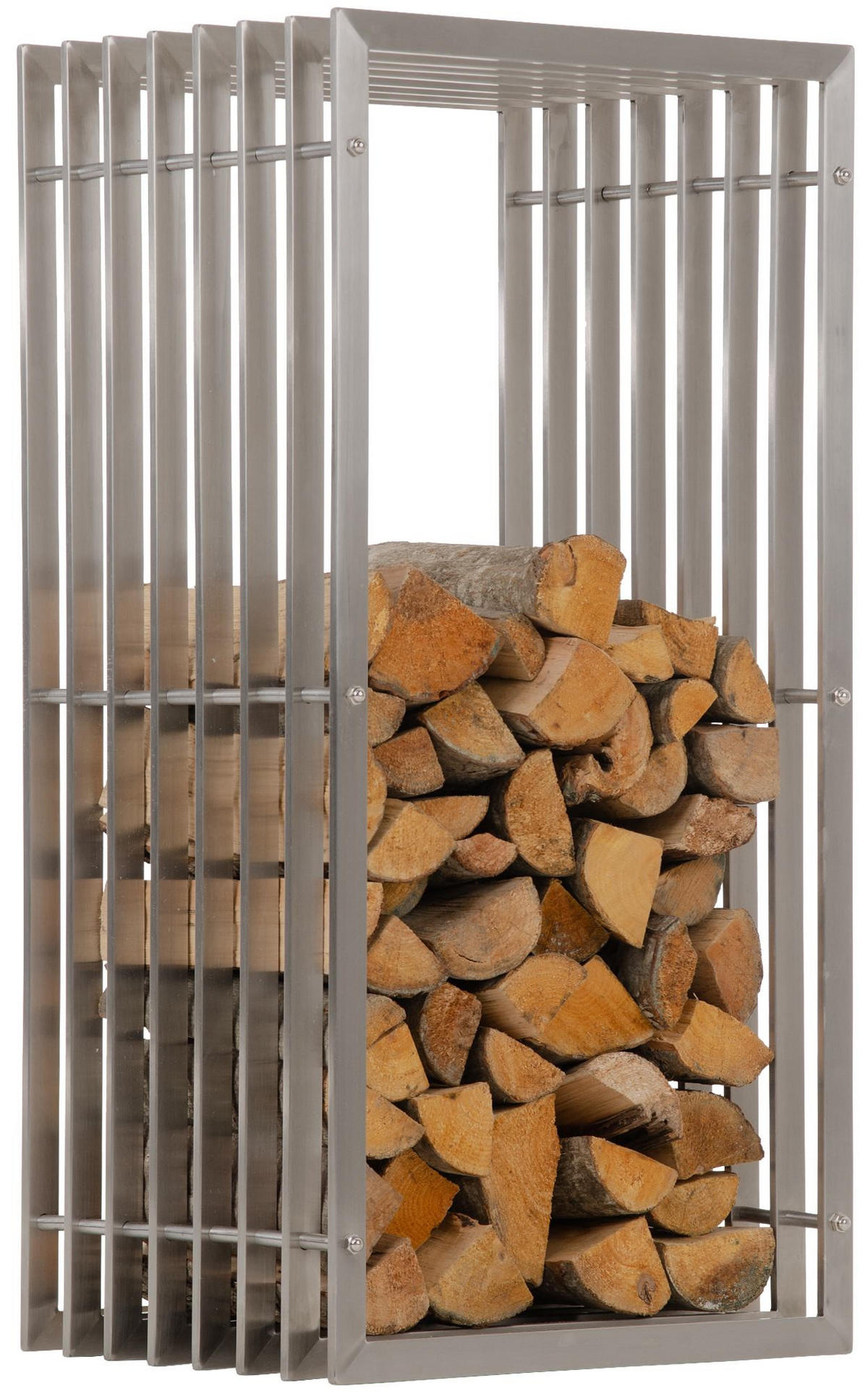 KAMINHOLZREGAL 50/40/100 cm Metall edelstahl - Edelstahlfarben, Metall (50/100/40cm) - CLP