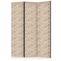 PARAVENT Einseitig Bedruckter 3-tlg 135x172 cm Blumen und Pilze Boho - Beige, Holz/Textil (135/172/3cm) - Muralo