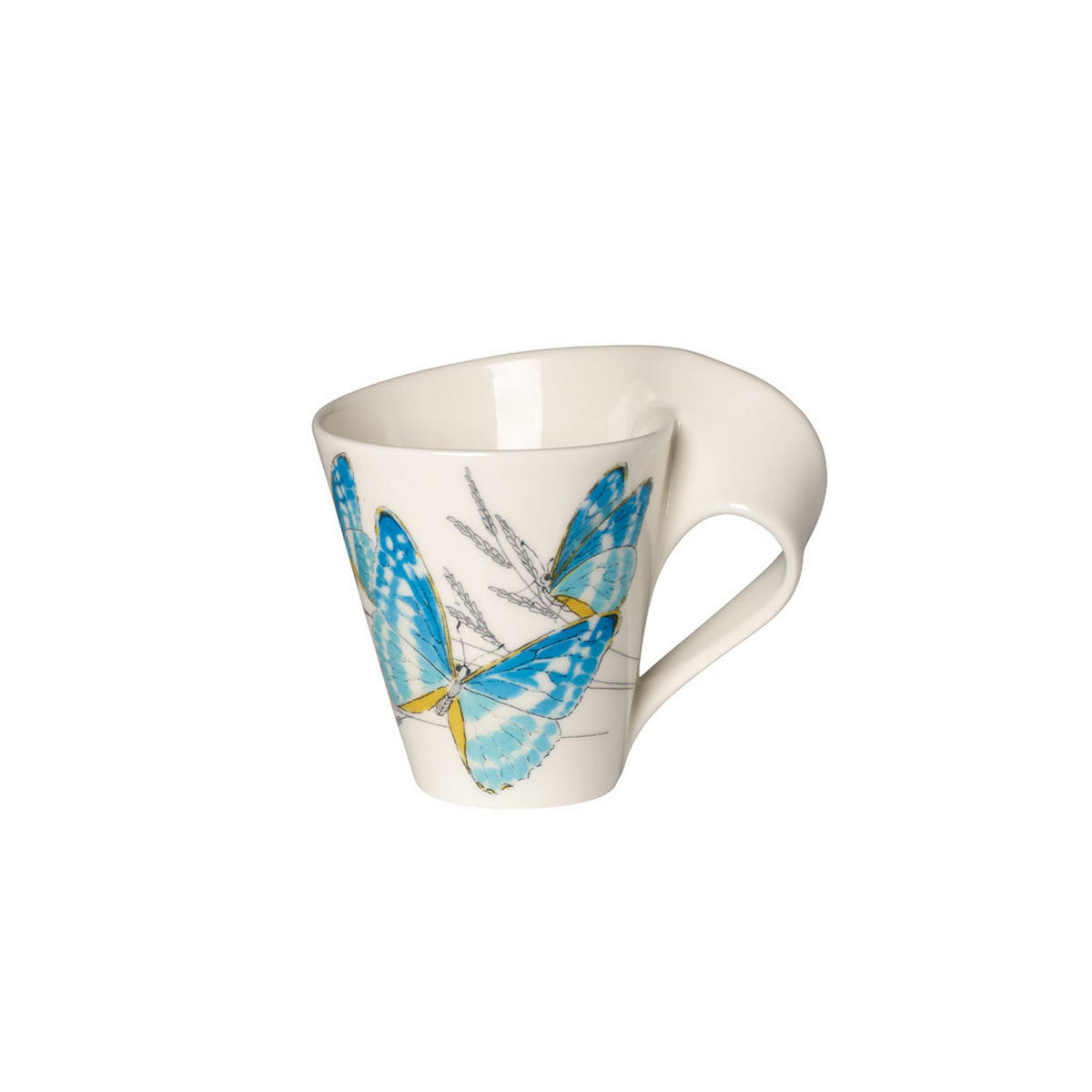 BECHER MIT HENKEL NewWave Caffè weiß-blau 300 ml - Blau/Weiß, Keramik (0.3L) - Villeroy & Boch