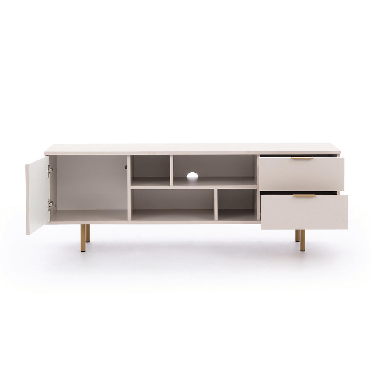 TV-SCHRANK Bianco 150 Kaschmir - Kaschmir, Holzwerkstoff (150/52/41cm) - Bettso