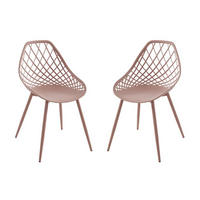 GARTENSTUHL 2er-Set - Polypropylen & Metall - Altrosa - MALAGA von MYLIA - Pink, Metall (49/84/54.5cm) - Vente-Unique