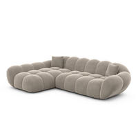 ECKSOFA Liva Taupe Samtstoff L-Form Links - Taupe, Textil (265/160cm) - VAROYAL