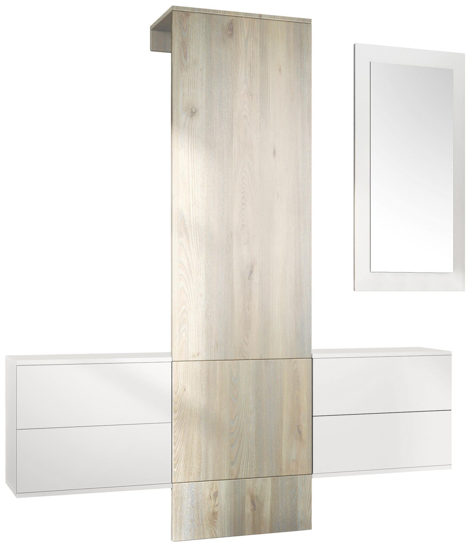 GARDEROBE Carlton Paneel in Eiche Nordic - Silbereichenfarben, Holzwerkstoff (157/193/35cm) - Vladon