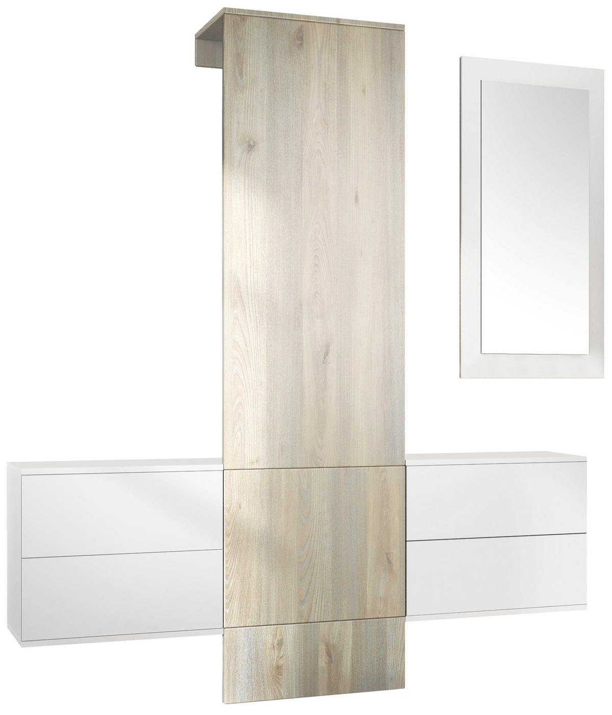 GARDEROBE Carlton Paneel in Eiche Nordic - Silbereichenfarben, Holzwerkstoff (157/193/35cm) - Vladon