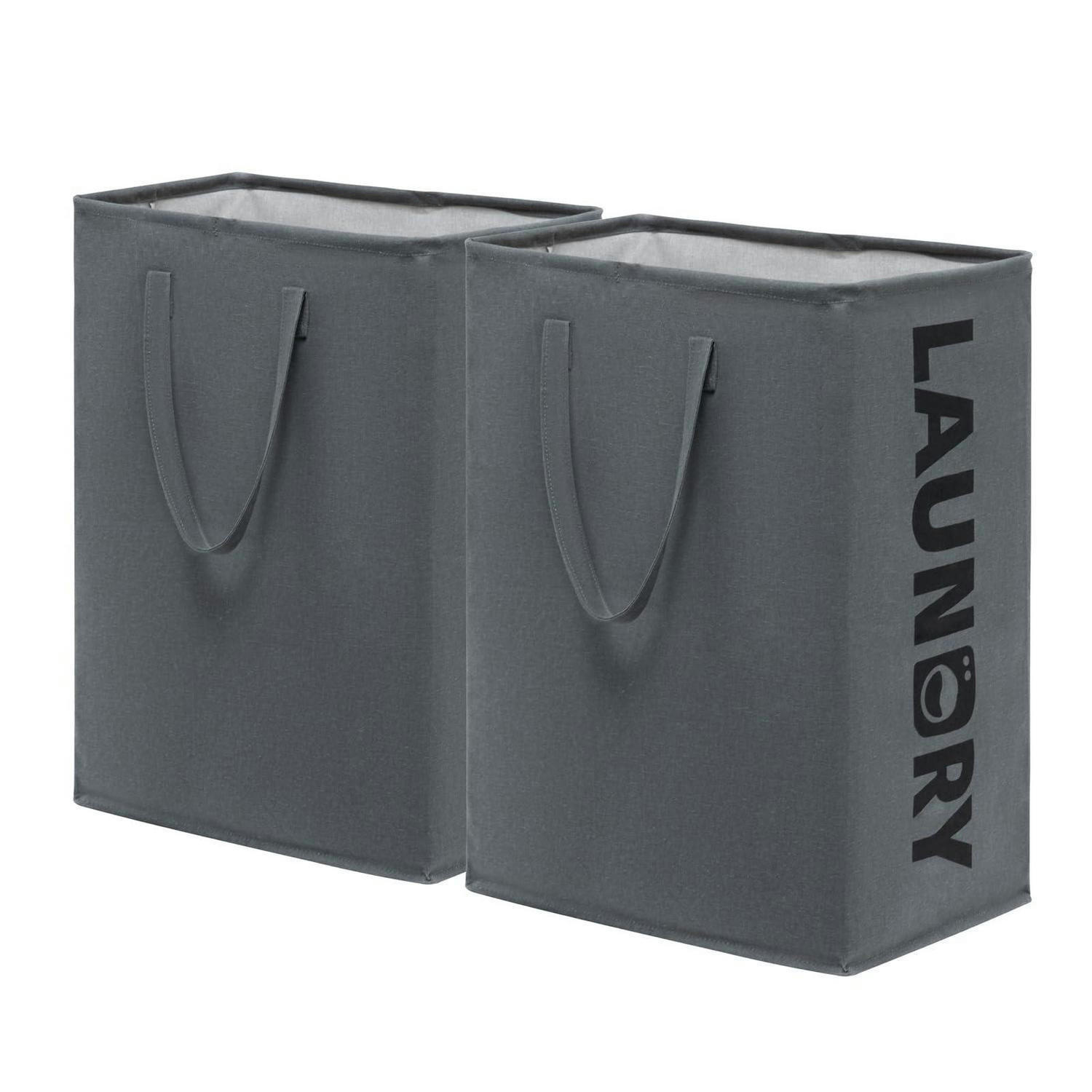 WÄSCHEKORB 2er Set 75L Grau 43x60cm - Grau, Textil (28/60/43cm)