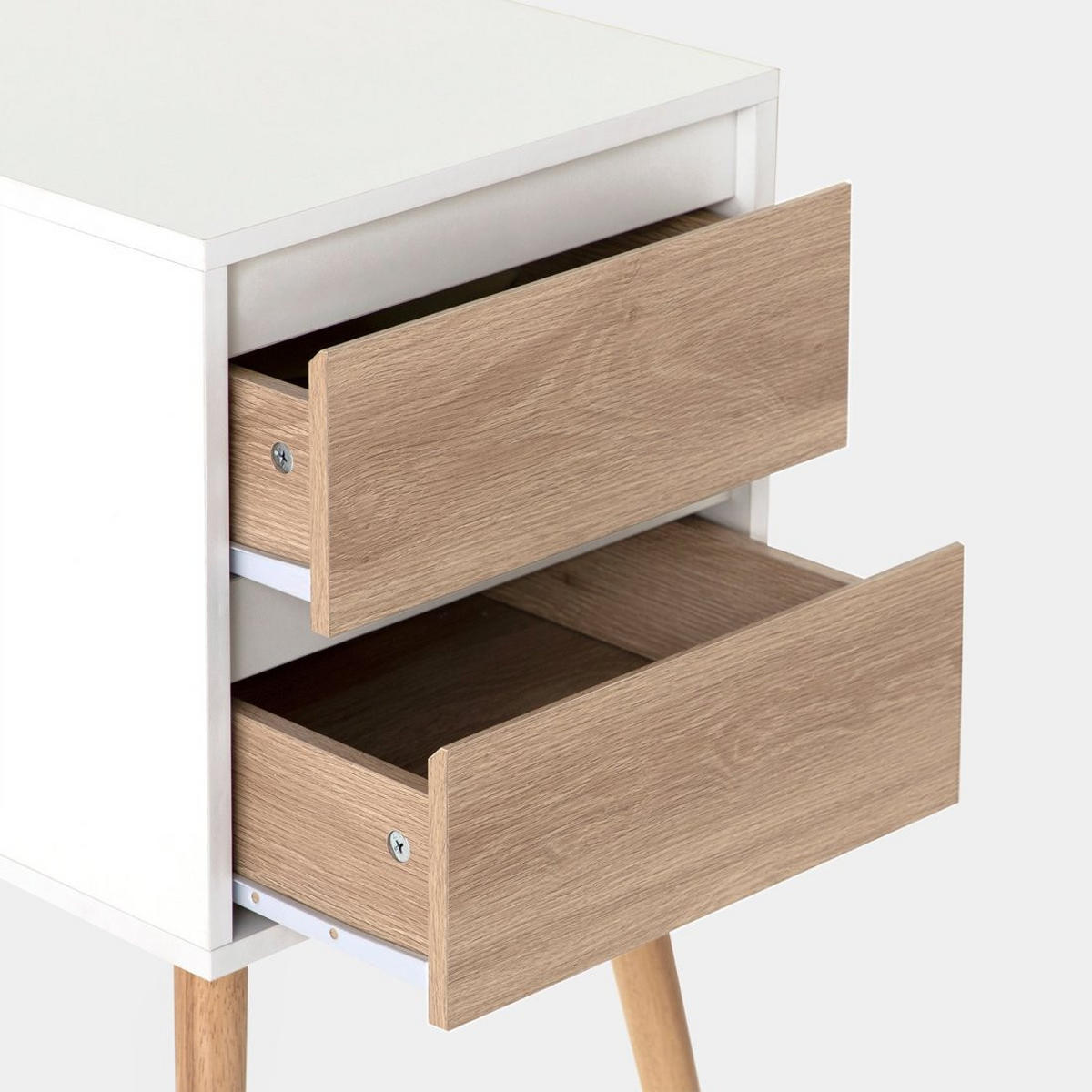 NACHTTISCH 2 SCHUBLADEN Kemi Zweifarbig 40 cm x 59 cm - Multicolor, Holzwerkstoff (40/59/40cm)