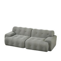 2-SITZER-SOFA DE-35265 mit Knopfverzierung Grau - Grau, Textil (104/66/224cm) - ComfortXL