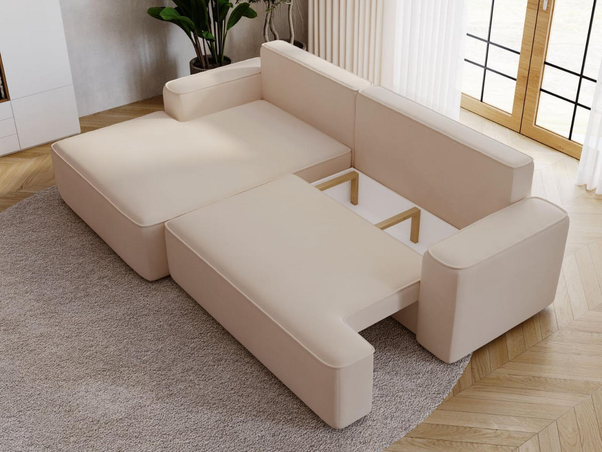 ECKSOFA California Beige Links - Beige, Holz/Textil (165/270cm) - Graingold