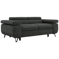 2-SITZER SOFA PETER - Dunkelgrau Stukture - Dunkelgrau/Anthrazit, Textil/Metall (200/76/99cm) - MKS