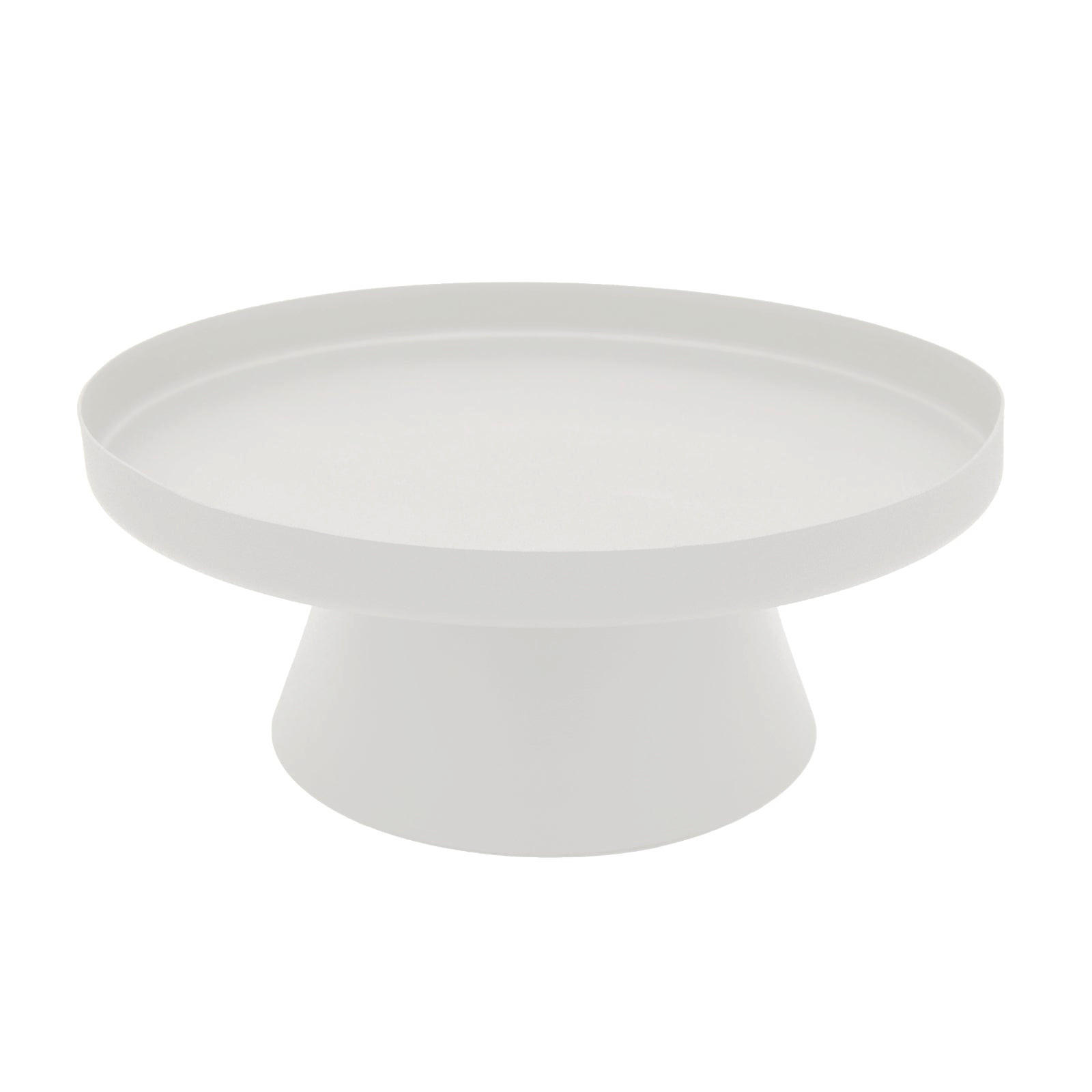 STÄNDER mit Dekotablett Enisa in Weiß Ø 26 cm - Weiß, Metall (26/11cm) - LaLe Living
