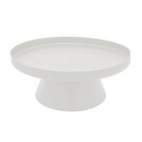 STÄNDER mit Dekotablett Enisa in Weiß Ø 26 cm - Weiß, Metall (26/11cm) - LaLe Living
