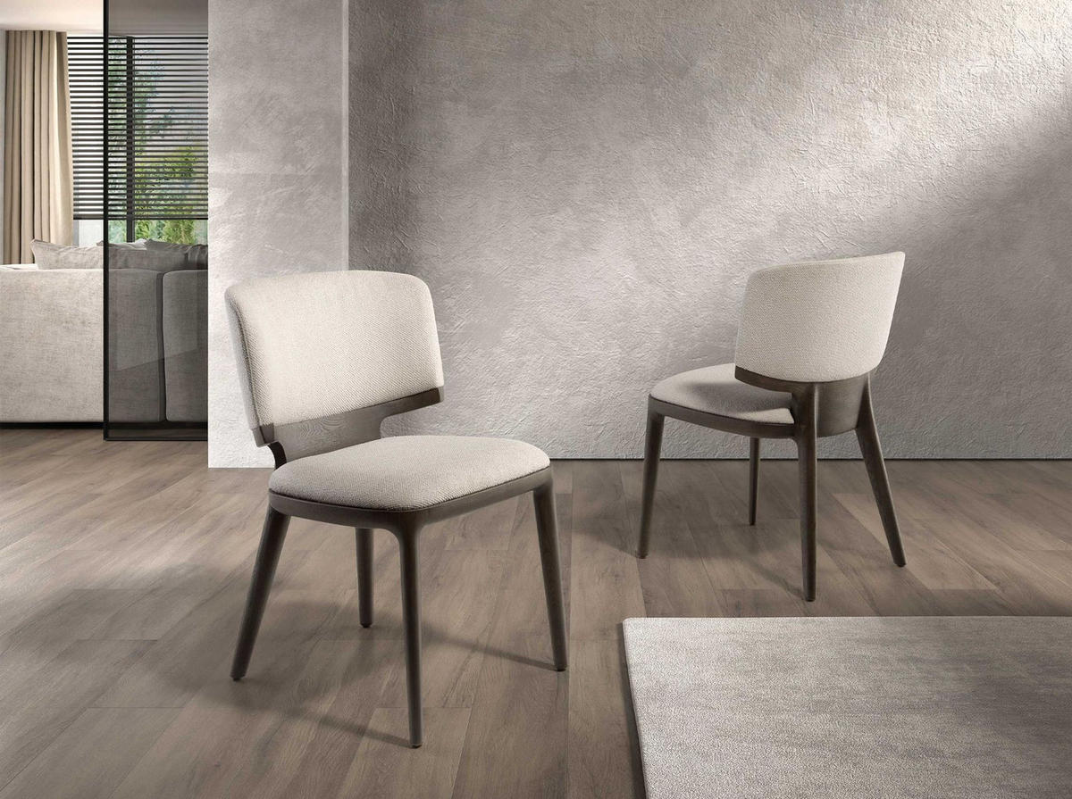 STUHL Stuhl aus hellgrauem Stoff 53/55/78 cm - Hellgrau, Textil (53/78/55cm) - ANGEL CERDA