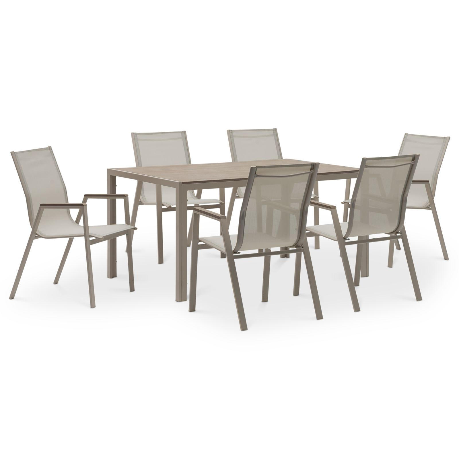 GARTENMÖBEL SET MONDELLO 7er Set hellgrau - Hellgrau, Metall - IDIMEX