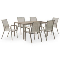 GARTENMÖBEL SET MONDELLO 7er Set hellgrau - Hellgrau, Metall - IDIMEX