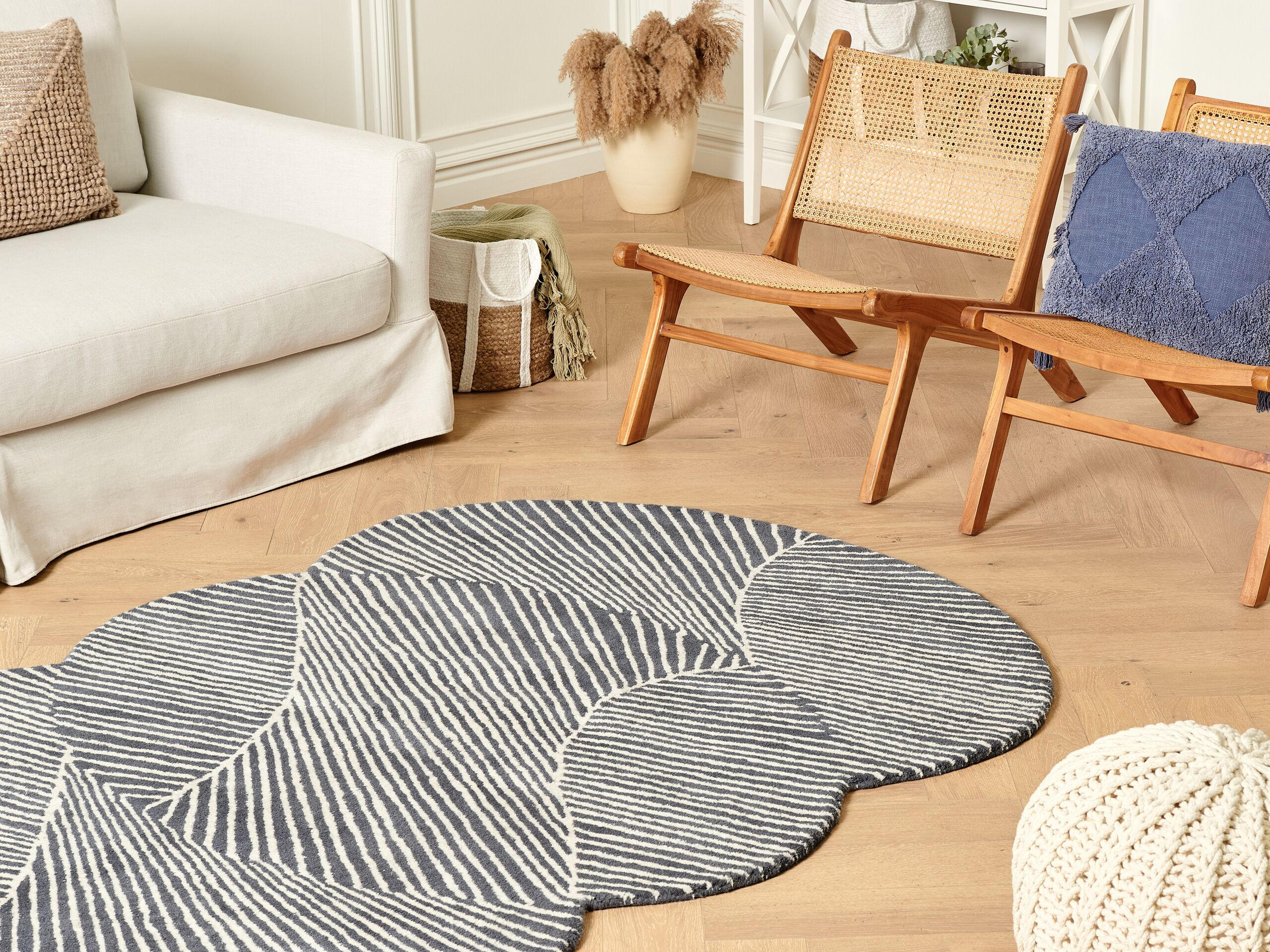 KURZFLOR-TEPPICH Zabol 200/140 cm - Weiß, Textil (140/200cm) - Beliani