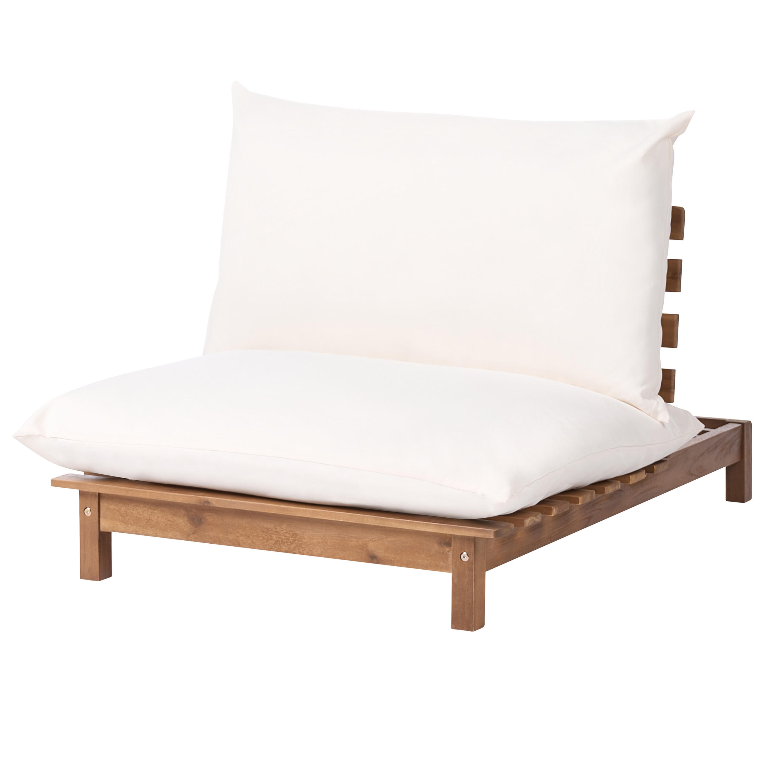 SONNENLIEGE Braun Suno - Hellbraun/Beige, Holz (85/61/117cm) - Beliani
