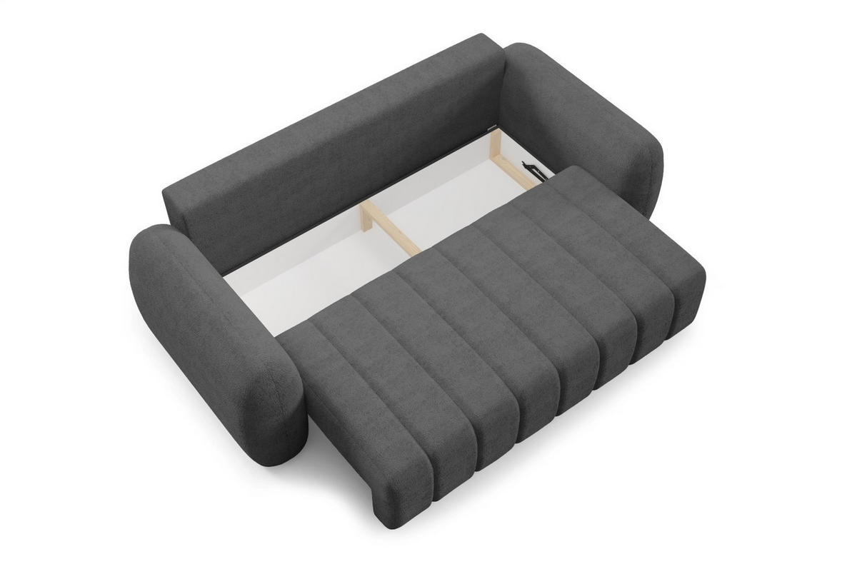 SCHLAFSOFA mit Bettkasten Premium Grau - Schwarz/Grau, Holz/Holzwerkstoff (266/95/110cm) - Furnisell