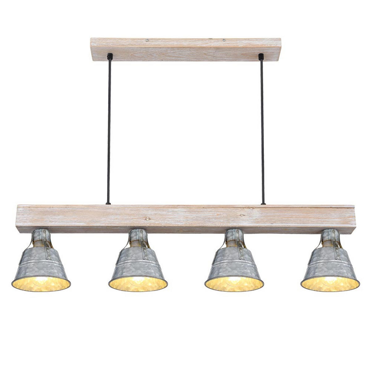 HÄNGELEUCHTE GÜNTHER Silber - Silberfarben, Holz (85/14/85cm) - Globo Lighting