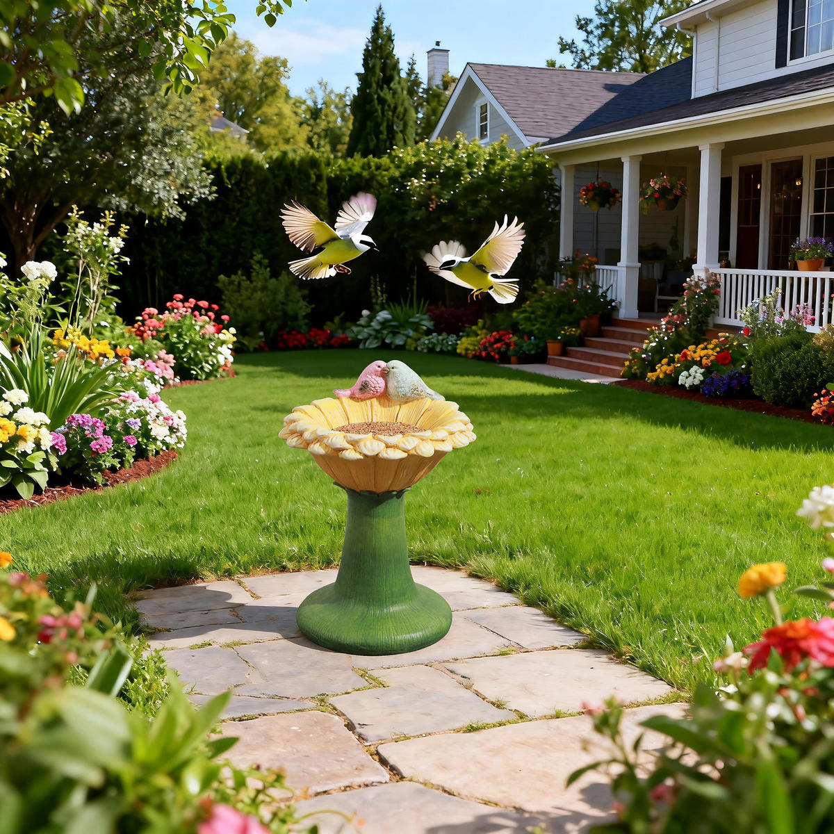 VOGELTRÄNKE,MGO | Ø32 x H45 cm - Multicolor, Kunststoff (32.5/45/32.5cm) - Hometopia