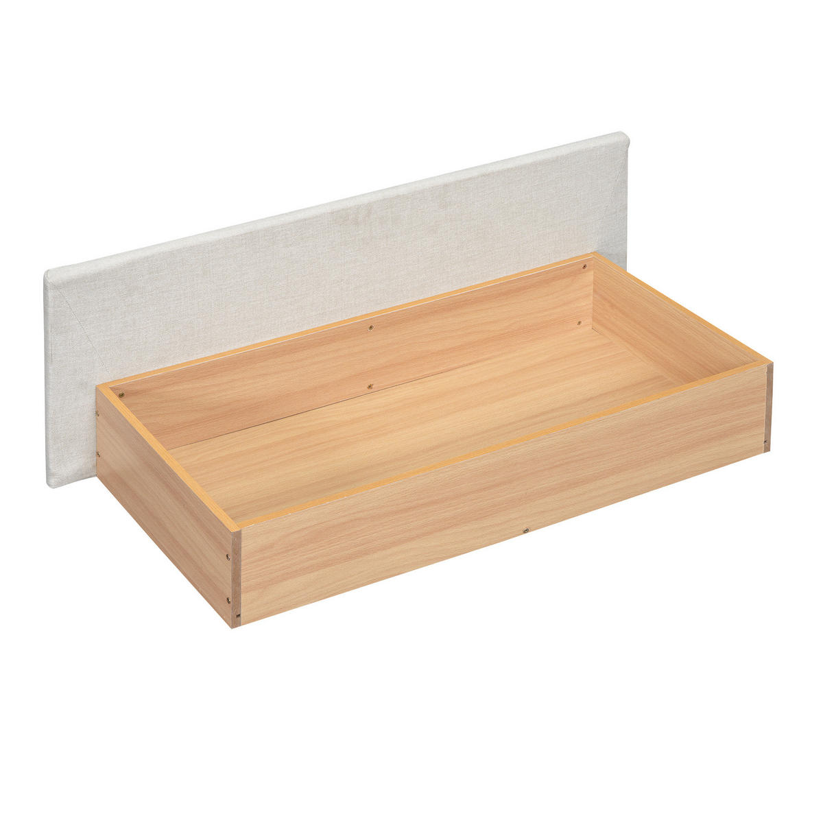 POLSTERBETT 140/200 cm mit LED-Beleuchtung, USB und 2 Schubladen, Beige - Beige, Textil (140/200cm) - BEAOK