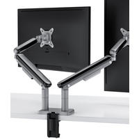MONITORHALTERUNG, Schwarz, Tischhalterung für 2 Monitore 17"-32", VESA 75x75mm, VESA 100x100mm - Weiß, Kunststoff/Metall (95/12.4/62.3cm) - Desktronic