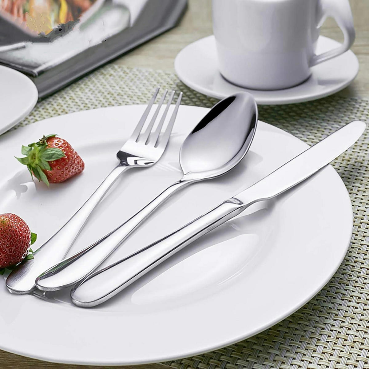KINDERBESTECK Set 3-teilig 18/10 Edelstahl spülmaschinenfest - Silberfarben, Metall