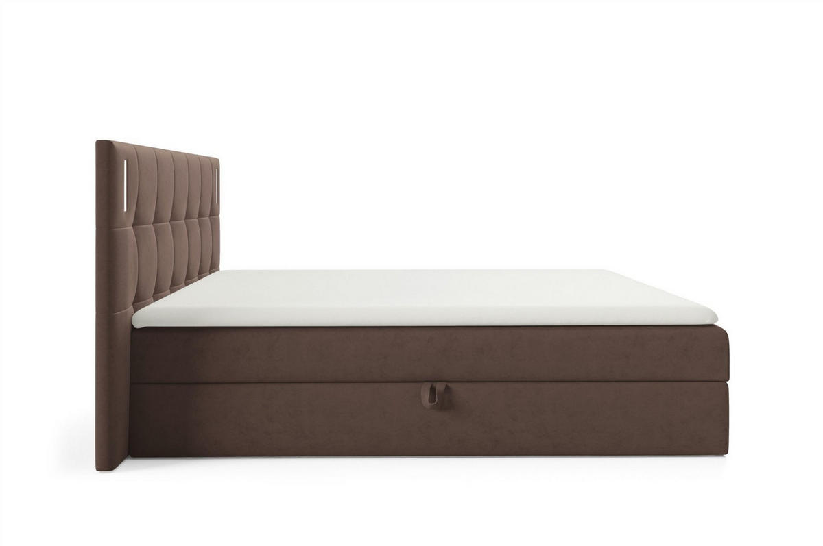 BOXBETT Martim Premium - Braun, Holzwerkstoff/Textil (200/200cm) - Fun Möbel