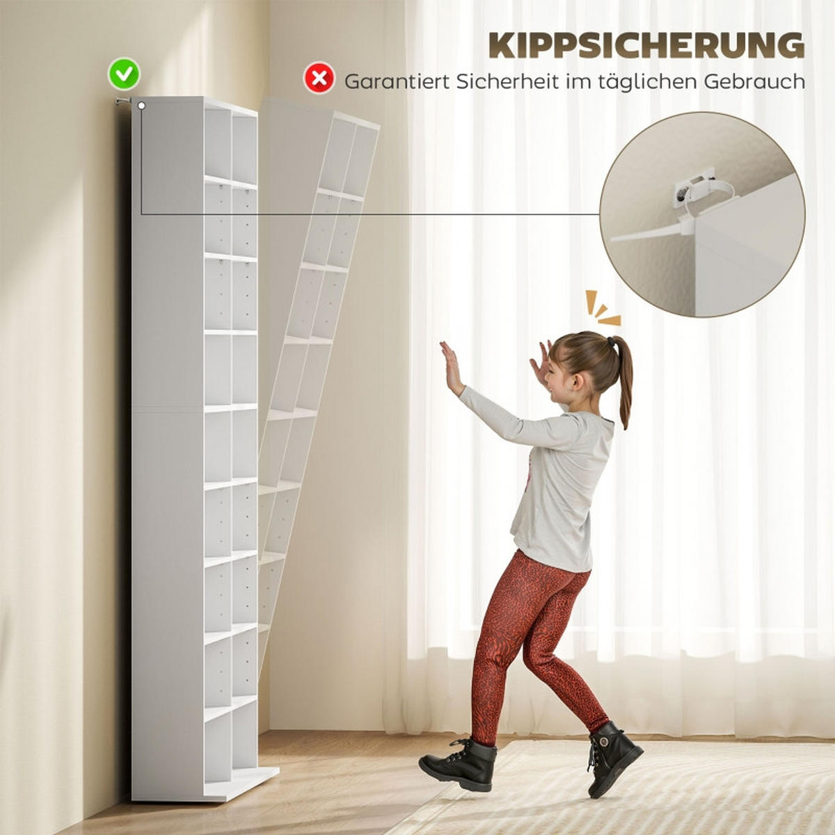 SIDEBOARD Weiß für bis zu 640 CDs,360 DVDs oder 430 Blu-rays - Weiß, Holzwerkstoff/Metall (78.5/175/24cm) - EVRYAE