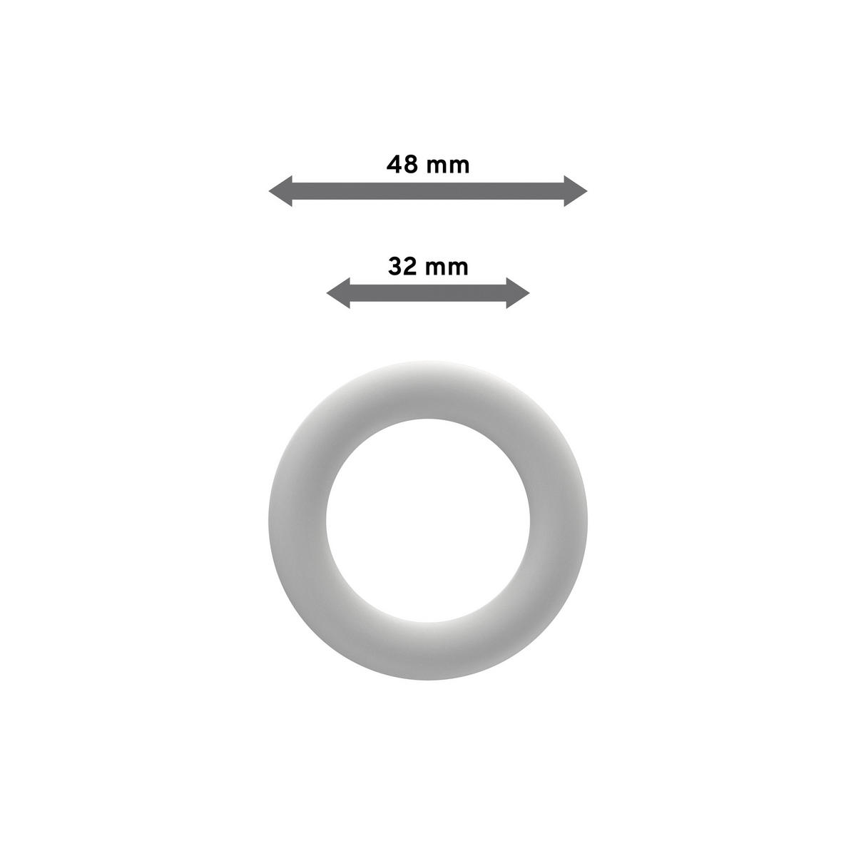 RUNDRINGE MIT FALTENHAKEN FÜR GARDINENSTANGEN 20 mm Ø, Weiß, Packung 10 Stück - Weiß, Holz (20cm) - INTERDECO