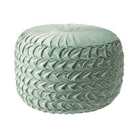 SAMT-POUF Grace grün, plissiert in Flechtoptik, 50/50/35 cm - Mintgrün, Textil (50/35/50cm) - Homescapes