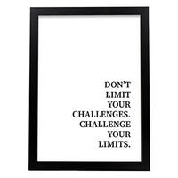 POSTER Inspirierende Kunst – Dont Limit A3 Schwarzer Rahmen - Schwarz, Papier (29.7/5/42cm) - Nacnic