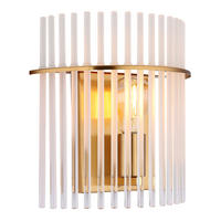 LED WANDLEUCHTE Glasstäbe Gold Klar Opal - Goldfarben, Glas (25/26/12.5cm) - Globo Lighting