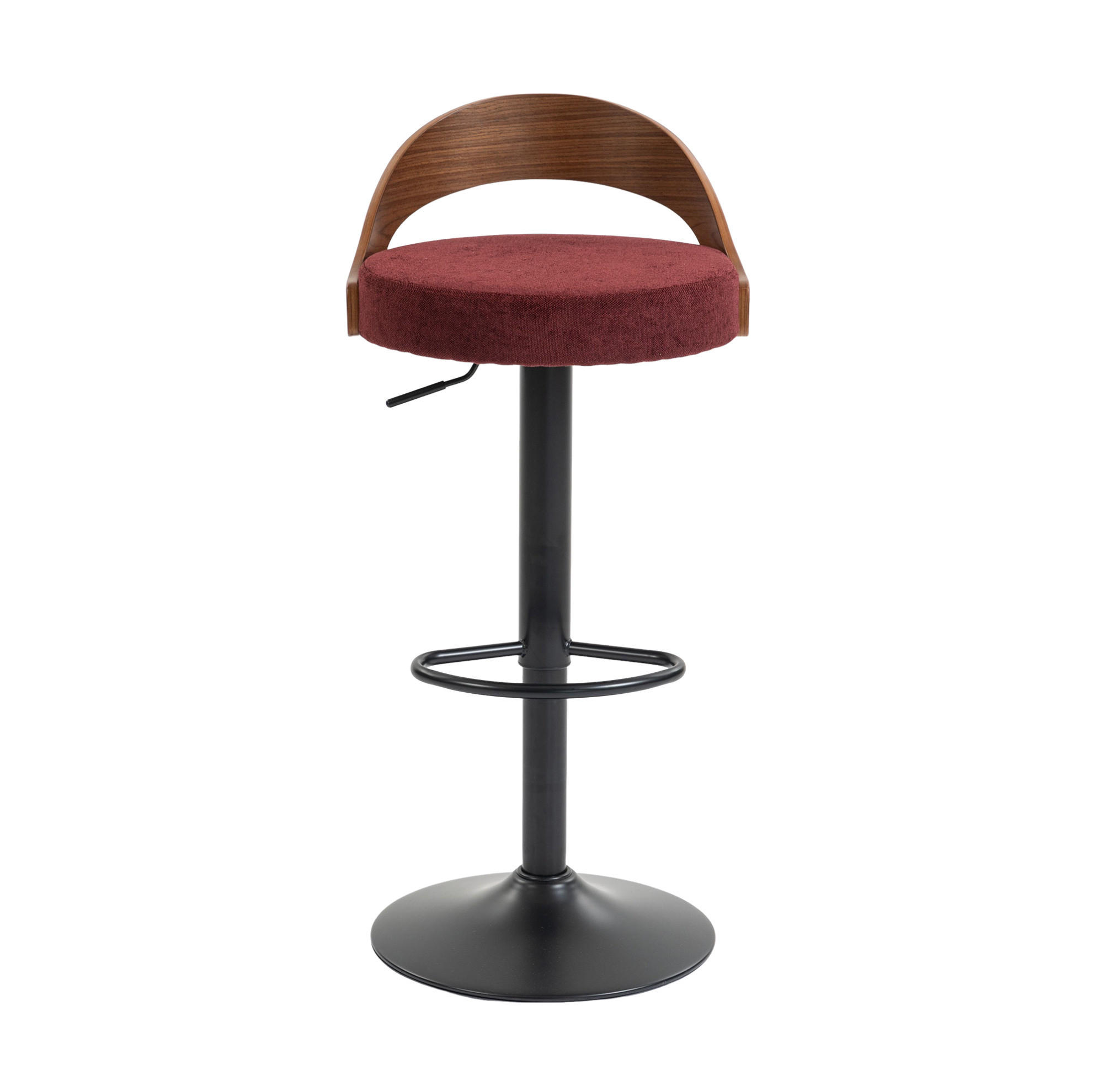 BARHOCKER drehbar höhenverstellbar 62-83 cm Wine Red 2er-Set - Rot, Metall (42/77/42.5cm) - Meubliv