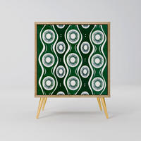 SIDEBOARD GREEN EYES, Eichefarben, 57,5x42x75,5 cm, Goldfarbene Metallfüße - Eichefarben/Goldfarben, Holzwerkstoff/Metall (57.5/75.5/42cm) - SpaceRebels