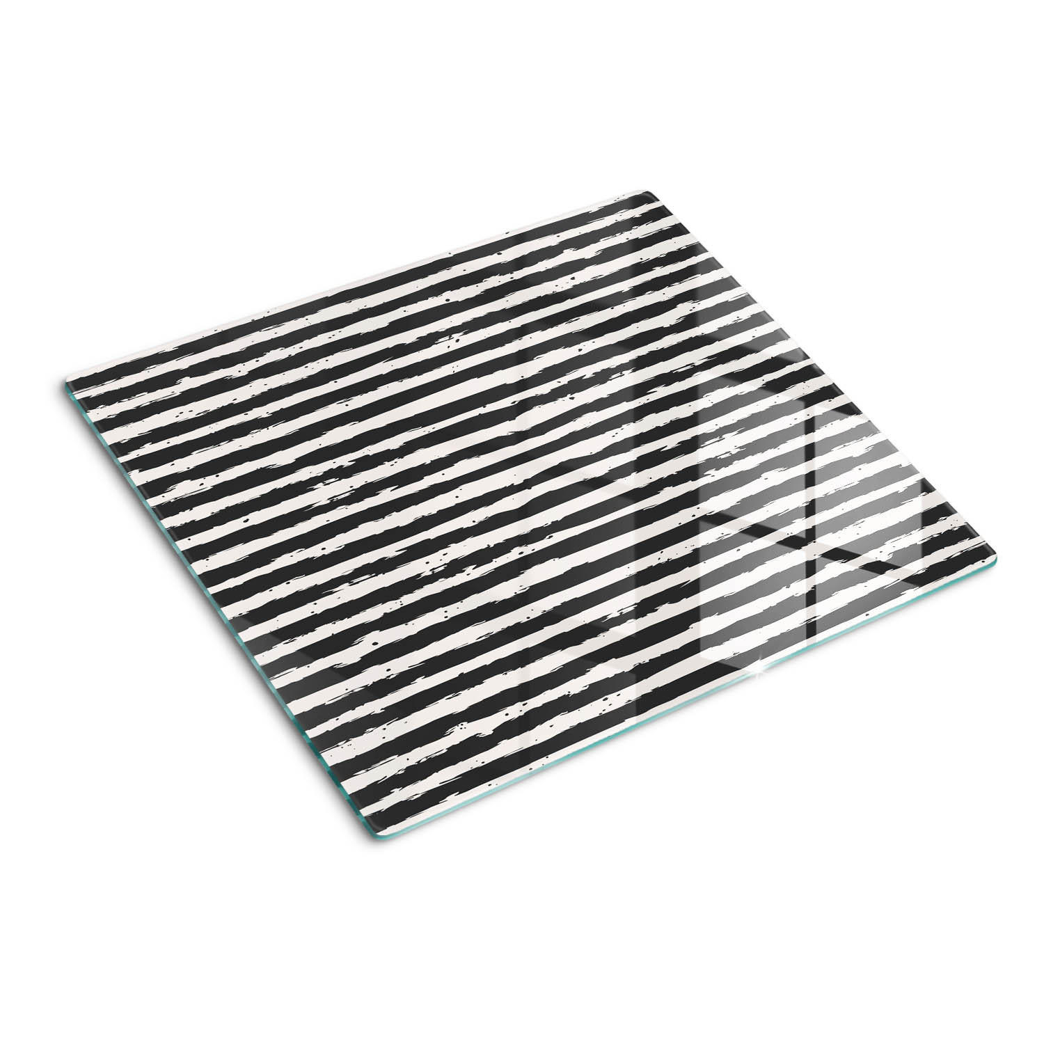 GLASPLATTE 60x52 cm Streifen - Schwarz, Glas (60/0.4/52cm) - TULUP