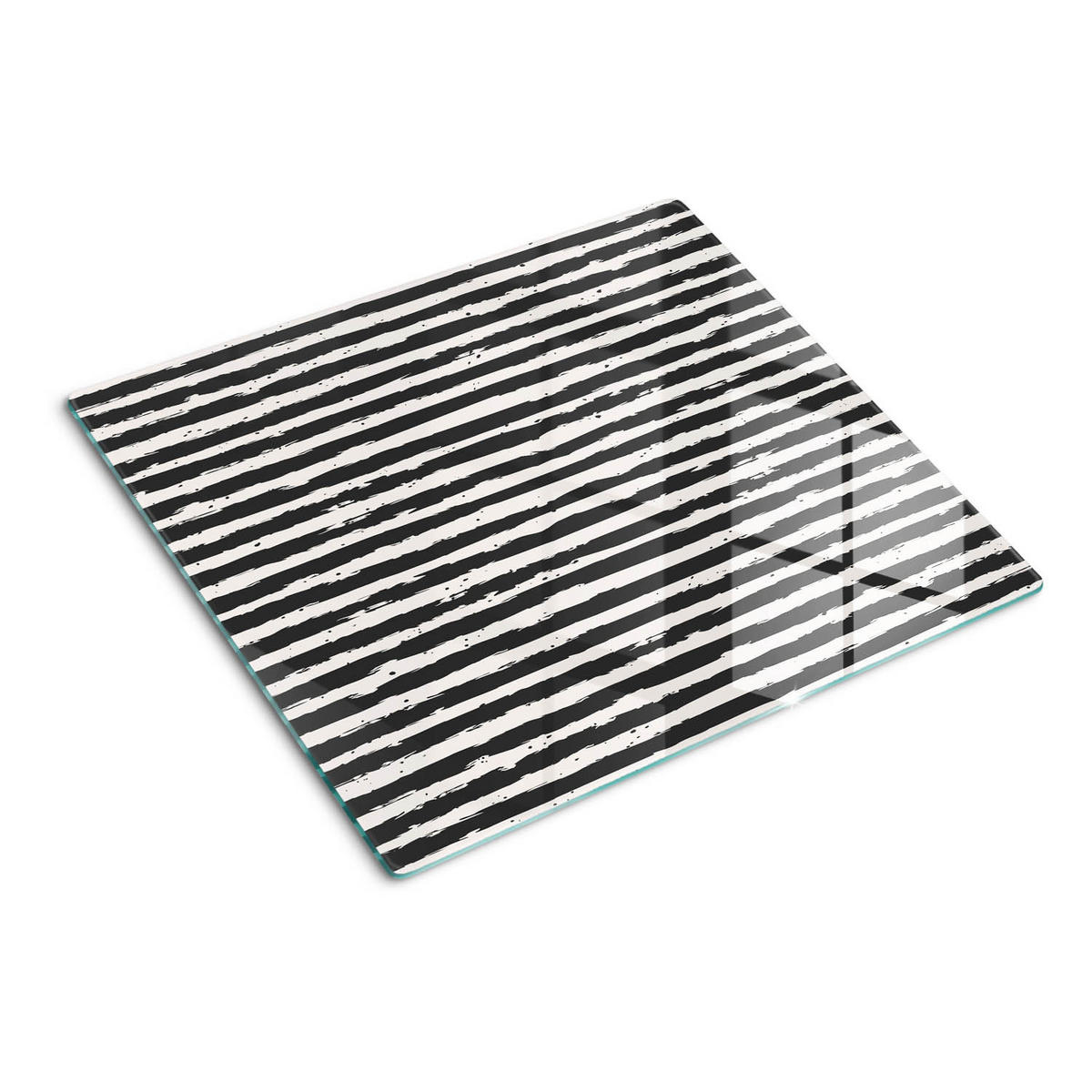 GLASPLATTE 60x52 cm Streifen - Schwarz, Glas (60/0.4/52cm) - TULUP