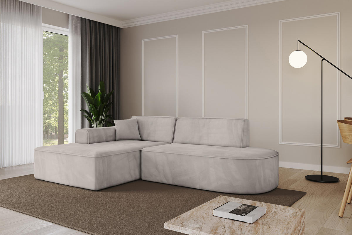 ECKSOFA Ottomane Links IREA-L1-v3 - 234x171x79 cm Hellbraun - Hellbraun, Holzwerkstoff/Textil (234/171cm) - ALTDECOR