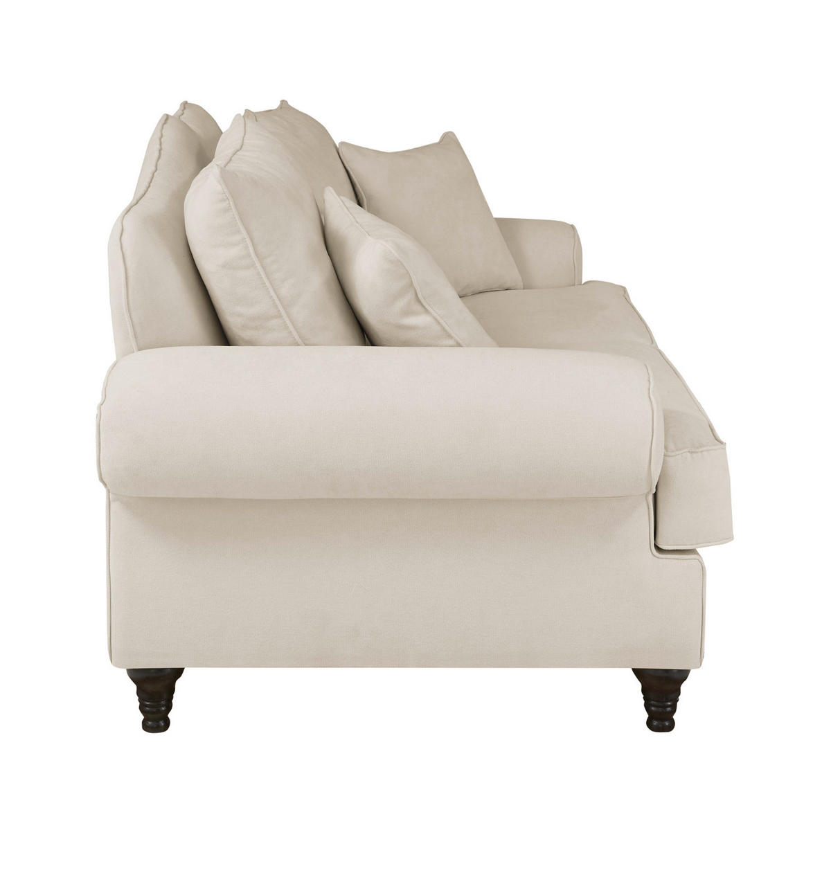 SOFA beige Landhaus, Couch 2-Sitzer 170 cm - Beige, Holz/Textil (170/95/100cm) - Furn.Design
